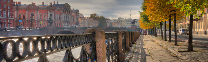 Фонтанка, лодки, рассвет,  Санкт-Петербург, Аничков мост, панорамы, фотопанно, Saint-Petersburg, St. Petersburg