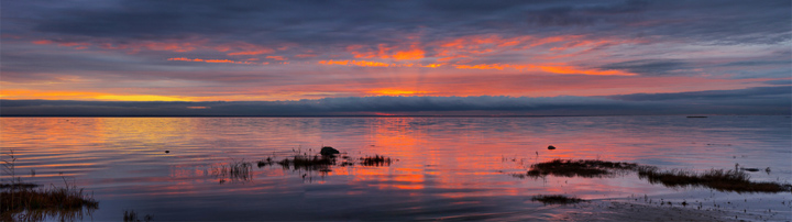 Финский залив, закат, панорама, широкоформатное изображение высокого разрешения