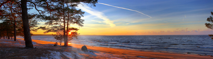 Финский залив, панорама, широкоформатное изображение высокого разрешения
