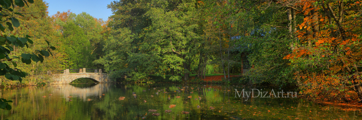 Ломоносов, фотопанорама, осень, озеро, пейзаж, широкоформатное изображение высокого разрешения