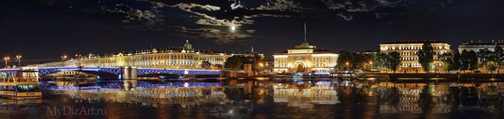 Санкт-Петербург, панорама, фотопанно, Адмиралтейская набережная, Дворцовый мост, Эрмитаж, Saint-Petersburg, St. Petersburg