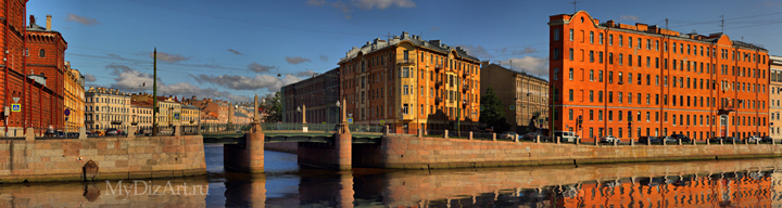 Фонтанка, Санкт-Петербург, панорамы, фотопанно, Мало-Калинкин мост, Saint-Petersburg, St. Petersburg