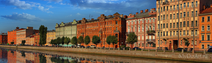 Фонтанка, Санкт-Петербург, панорама, фотопанно, высокое разрешение, широкий формат, Saint-Petersburg, St. Petersburg