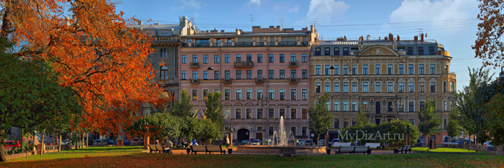 Санкт-Петербург, Saint-Petersburg, St. Petersburg, Ново-Манежный сквер, высокое разрешение, Панорамное фото, фотопанно