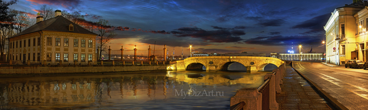 Санкт-Петербург, панорама, фотопанно, Прачечный мост, домик Петера, Saint-Petersburg, St. Petersburg