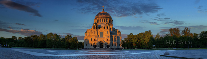 Никольский Морской собор, Кронштадт, панорамное фото, широкоформатное изображение высокого разрешения, Saint-Petersburg, St. Petersburg