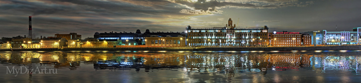 Синопская набережная, рассвет, фотопанно, панорама, широкоформатное изображение, высокое разрешение, Saint-Petersburg, St. Petersburg