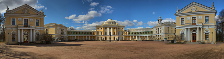 Павловский дворец, Павловск, панорамное фото, широкоформатное изображение высокого разрешения