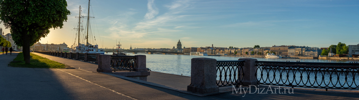 Нева, Санкт-Петербург, Лейтенант Шмидт, панорама, Saint-Petersburg, St. Petersburg