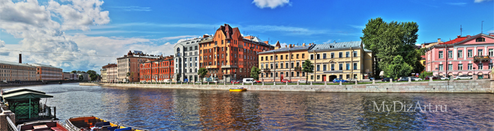 Фонтанка, фотопанно, рассвет, панорамы, Санкт-Петербург, Saint-Petersburg, St. Petersburg