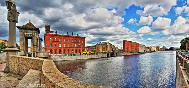 Фонтанка, Старо-Калинкин мост, панорамы, фотопанно. Санкт-Петербург, Saint-Petersburg, St. Petersburg