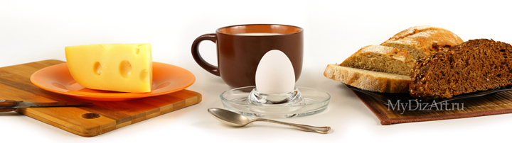 Молоко, куриное яйцо, сыр, хлеб, панорама натюрморта, фотопанорама, фотопанно, натюрморт