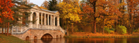 Пушкин, осень, Мраморный, мост, панорамное, изображение, фото