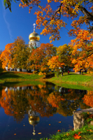 Пушкин, осень, озеро, церковь, изображение высокого разрешения, качественное фото