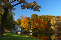 Пушкин, осень, озеро, Мраморный мост, изображение высокого разрешения, качественное фото